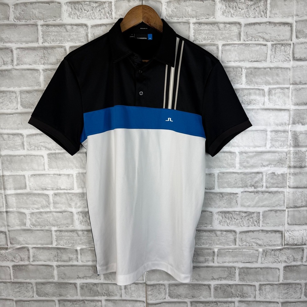 J.Lindeberg Men Daniel Regular Fieldsensor 2.0 Colorblock Golf Polo Shirt MEDIUM